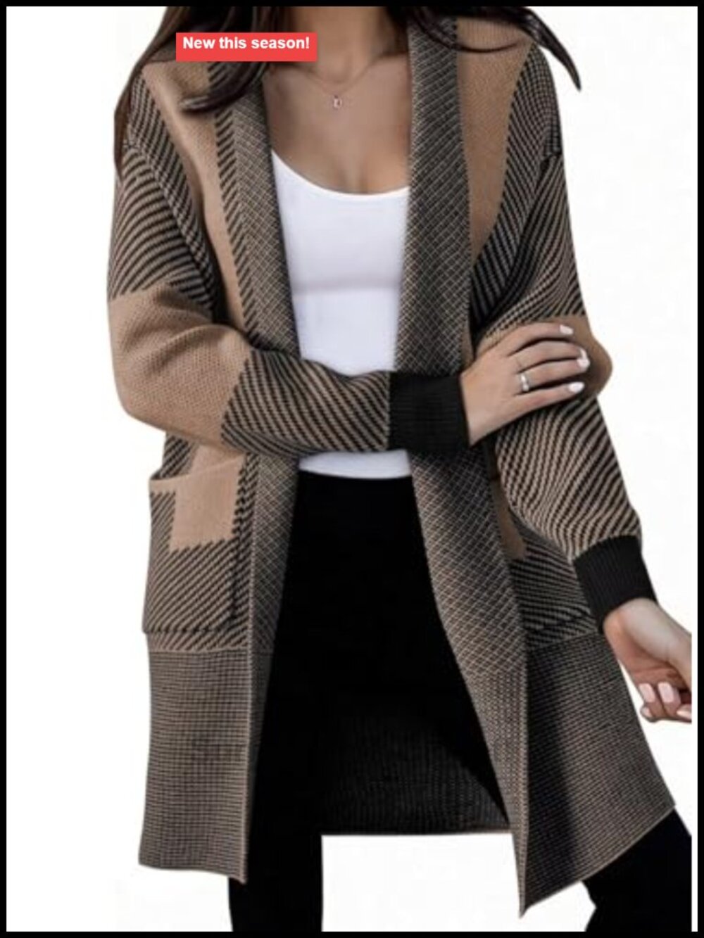 Astylish Long Cardigan Sweater Oversized Fall Work Casual Knit with Pockets